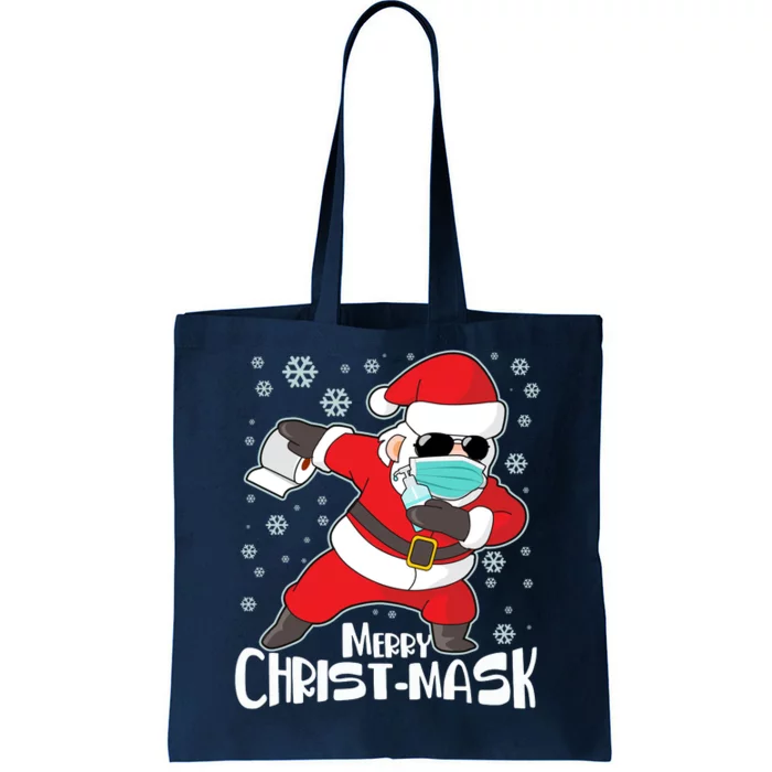 Merry Christ-Mask Dabbing Quarantine Santa Claus Tote Bag