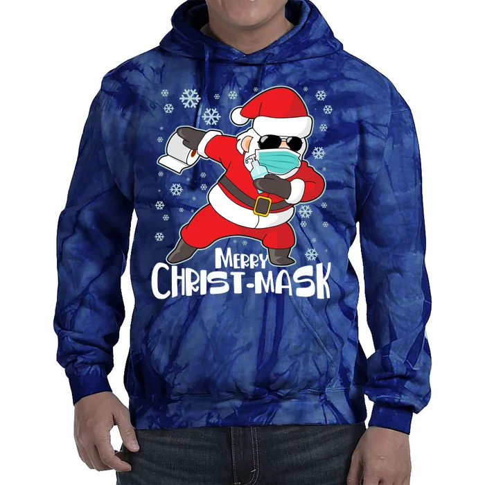 Merry Christ-Mask Dabbing Quarantine Santa Claus Tie Dye Hoodie