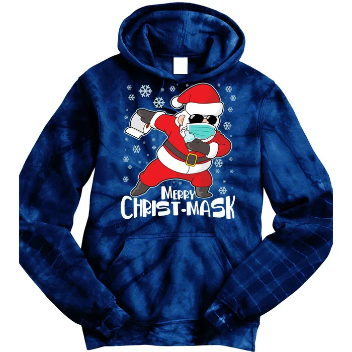 Merry Christ-Mask Dabbing Quarantine Santa Claus Tie Dye Hoodie