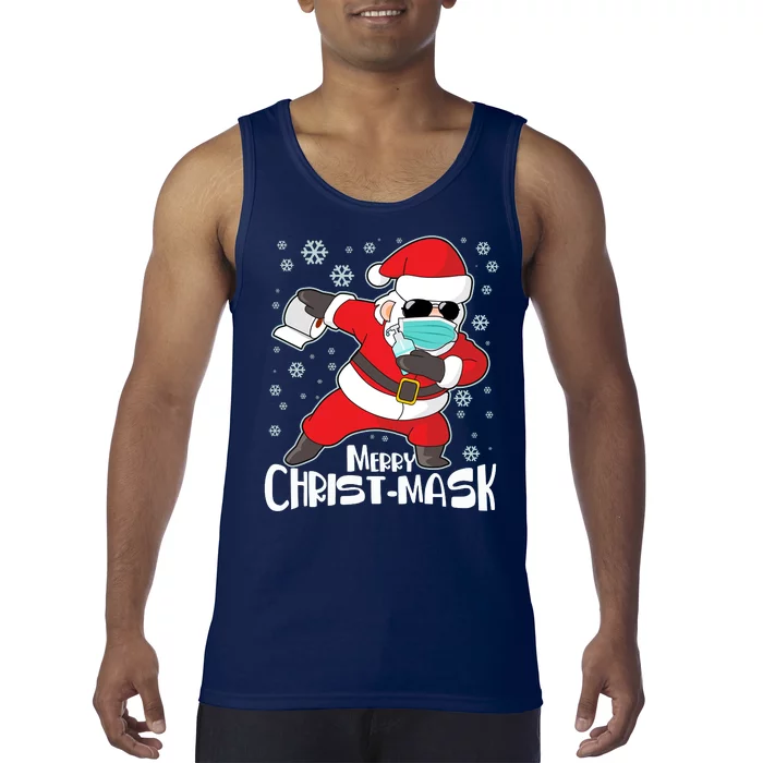 Merry Christ-Mask Dabbing Quarantine Santa Claus Tank Top