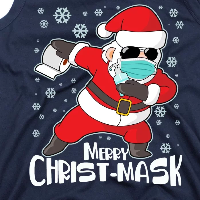 Merry Christ-Mask Dabbing Quarantine Santa Claus Tank Top