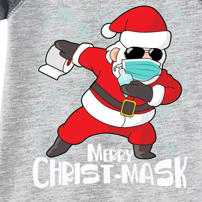 Merry Christ-Mask Dabbing Quarantine Santa Claus Infant Baby Jersey Bodysuit