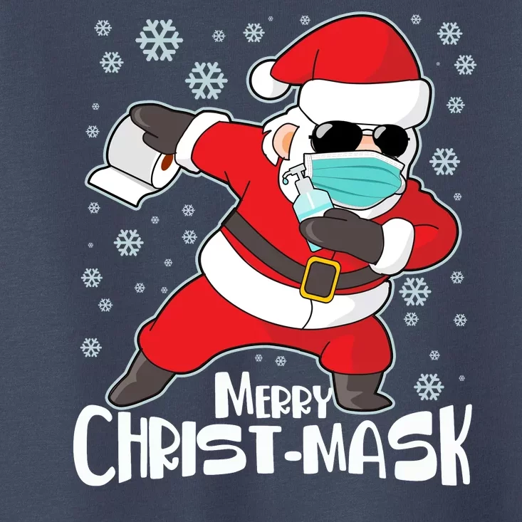 Merry Christ-Mask Dabbing Quarantine Santa Claus Toddler T-Shirt