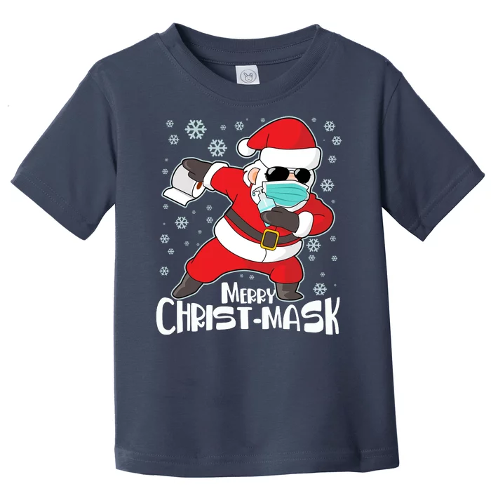 Merry Christ-Mask Dabbing Quarantine Santa Claus Toddler T-Shirt