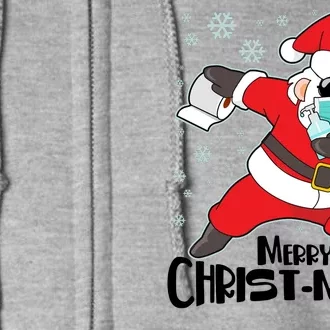 Merry Christ-Mask Dabbing Quarantine Santa Claus Full Zip Hoodie