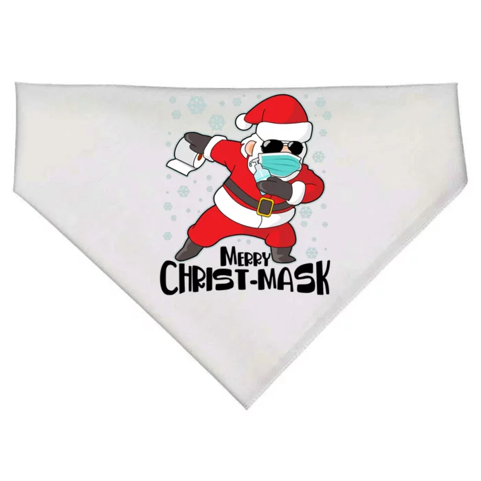 Merry Christ-Mask Dabbing Quarantine Santa Claus USA-Made Doggie Bandana