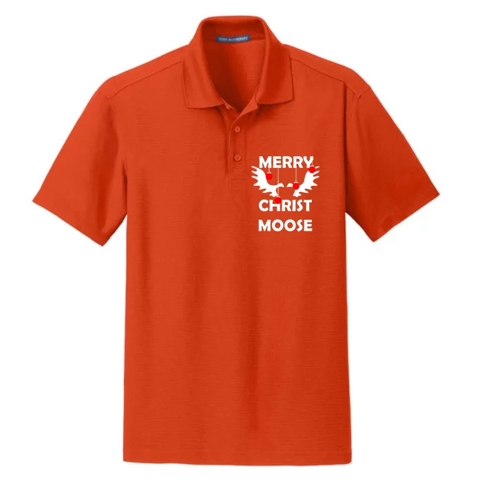 Merry Christ-Moose Dry Zone Grid Performance Polo