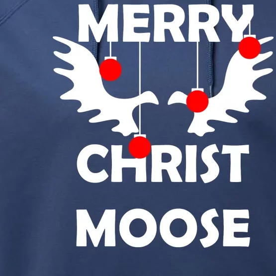 Merry Christ-Moose Performance Fleece Hoodie