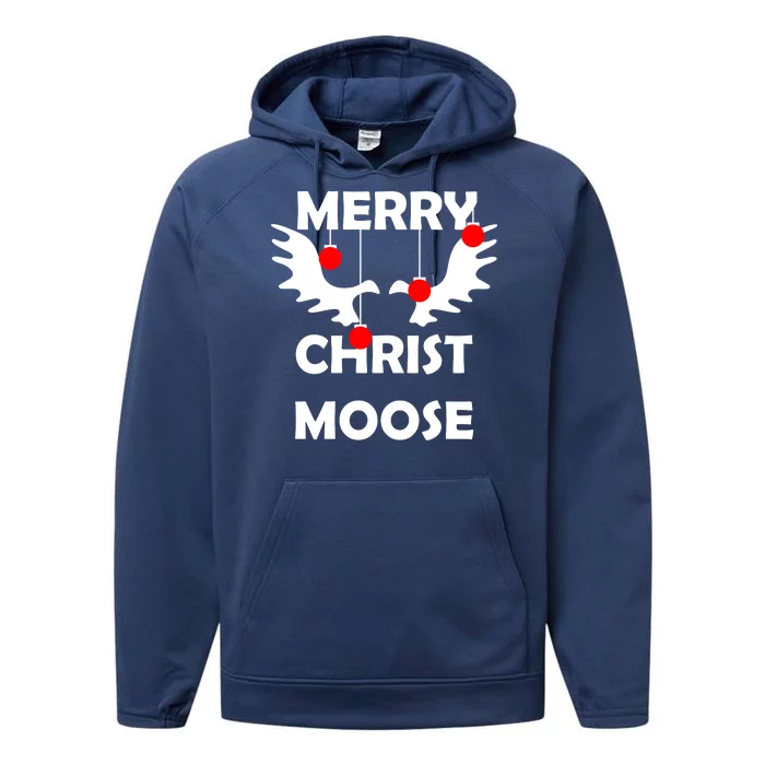 Merry Christ-Moose Performance Fleece Hoodie