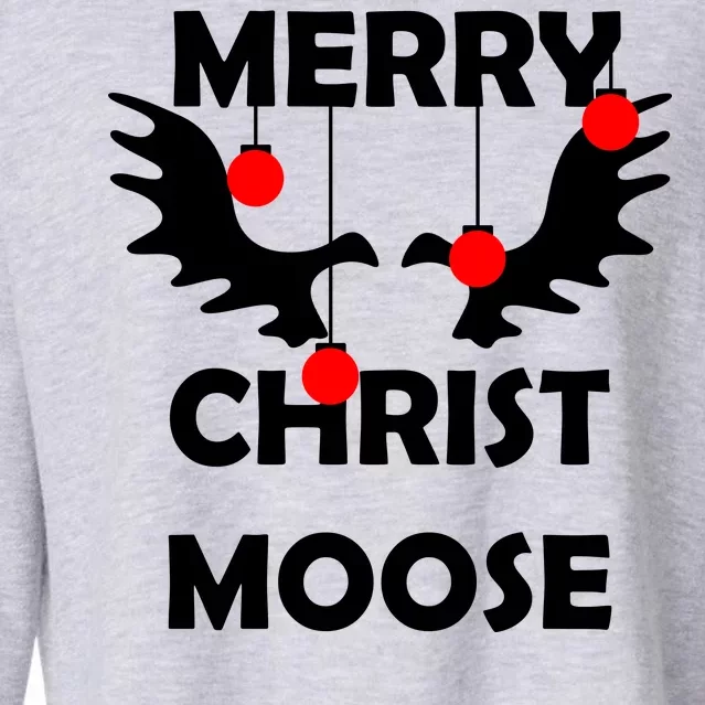 Merry Christ-Moose Cropped Pullover Crew