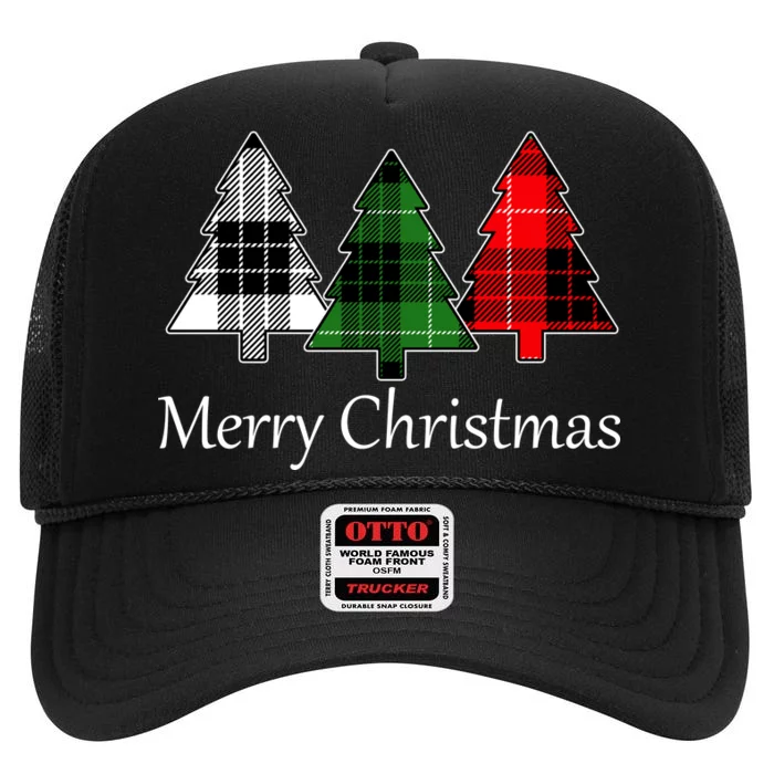 Merry Christmas High Crown Mesh Trucker Hat