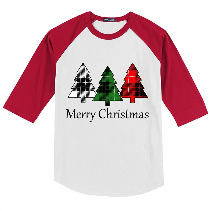 Merry Christmas Kids Colorblock Raglan Jersey