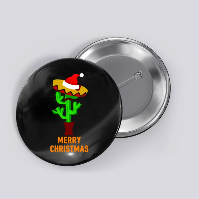 Merry Christmas Cactus Button