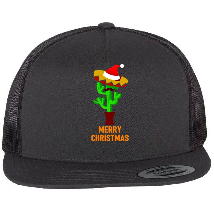 Merry Christmas Cactus Flat Bill Trucker Hat