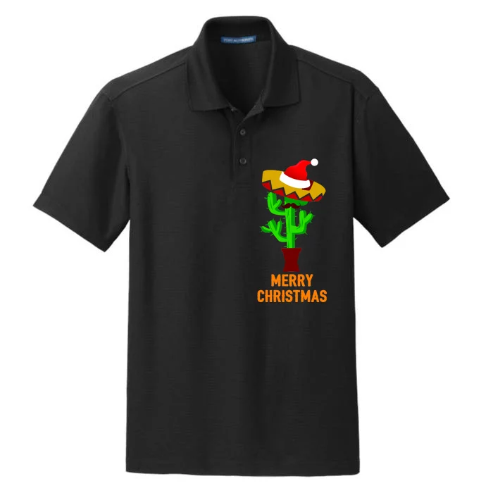 Merry Christmas Cactus Dry Zone Grid Performance Polo