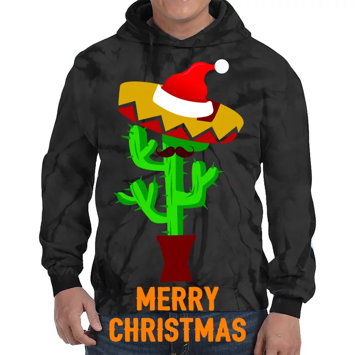 Merry Christmas Cactus Tie Dye Hoodie