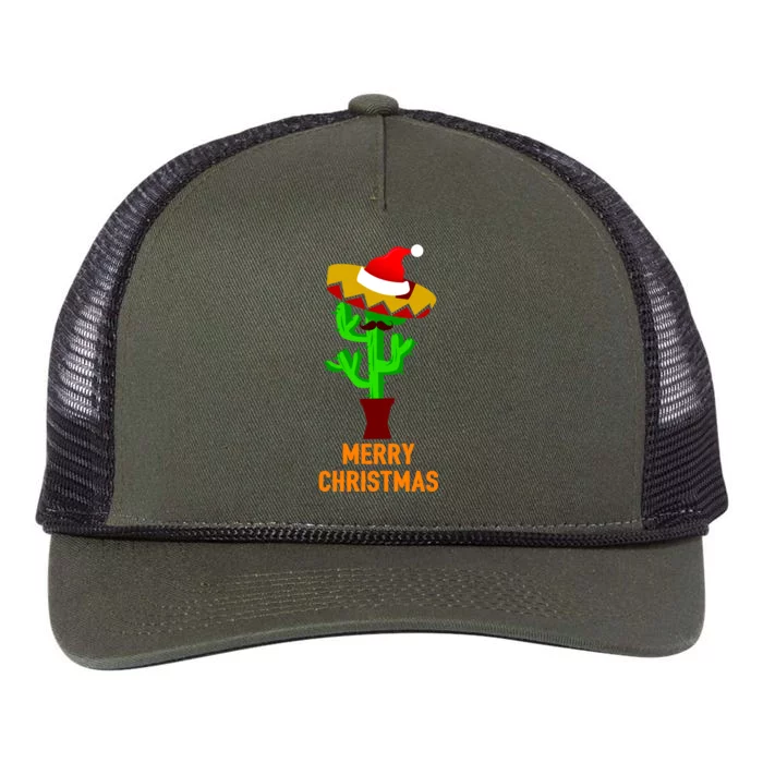 Merry Christmas Cactus Retro Rope Trucker Hat Cap