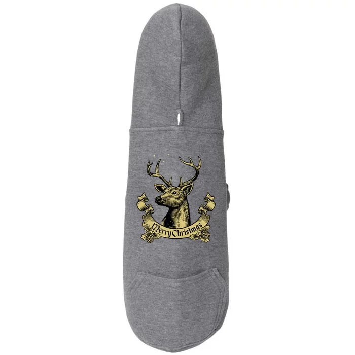 Merry Christmas Deer Doggie 3-End Fleece Hoodie