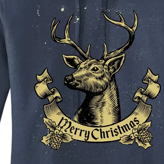 Merry Christmas Deer Women's Pullover Hoodie