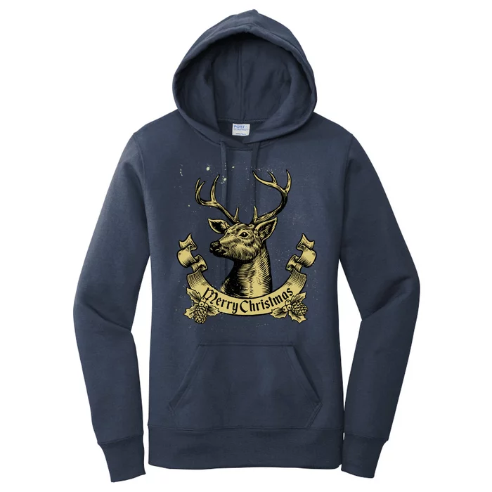 Merry Christmas Deer Women's Pullover Hoodie