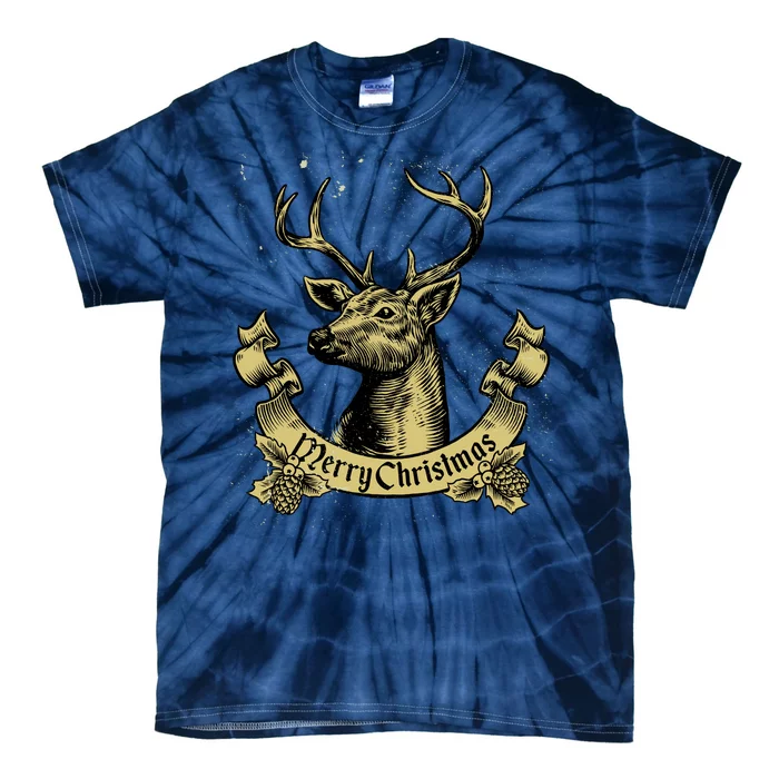 Merry Christmas Deer Tie-Dye T-Shirt