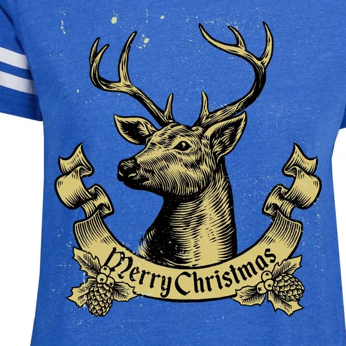 Merry Christmas Deer Enza Ladies Jersey Football T-Shirt