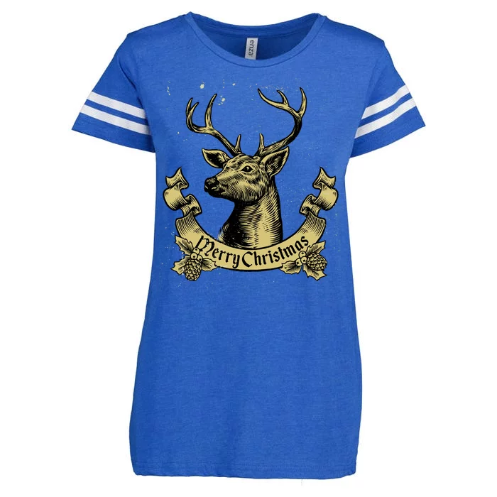 Merry Christmas Deer Enza Ladies Jersey Football T-Shirt