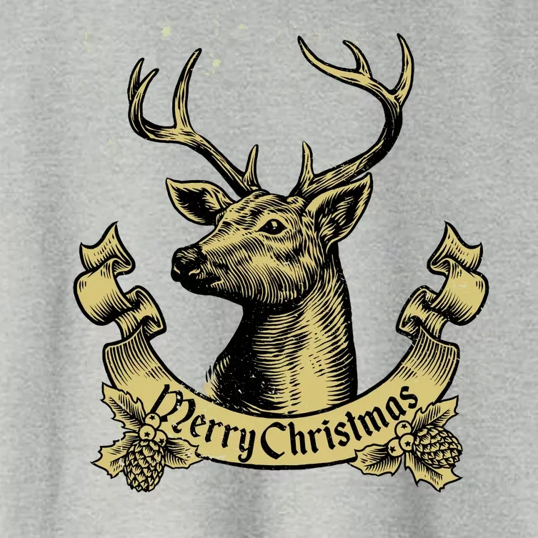 Merry Christmas Deer Women's Crop Top Tee