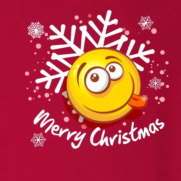 Merry Christmas Funny Smiley Face Snowflake Toddler Long Sleeve Shirt