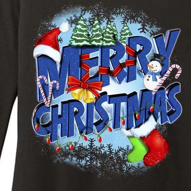 Merry Christmas Funy Holiday Logo Womens CVC Long Sleeve Shirt