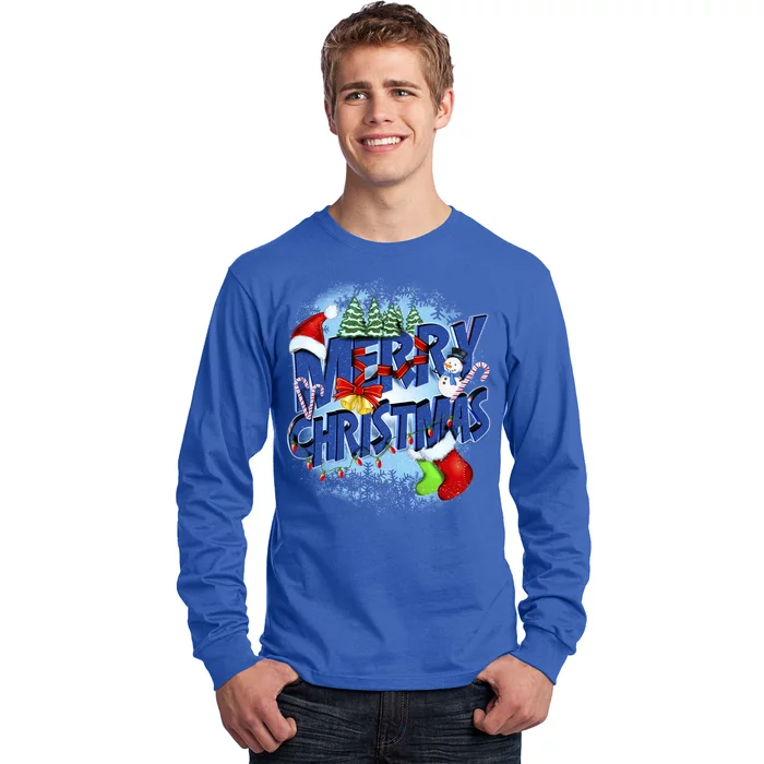 Merry Christmas Funy Holiday Logo Long Sleeve Shirt