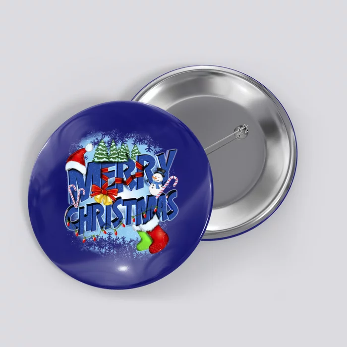 Merry Christmas Funy Holiday Logo Button