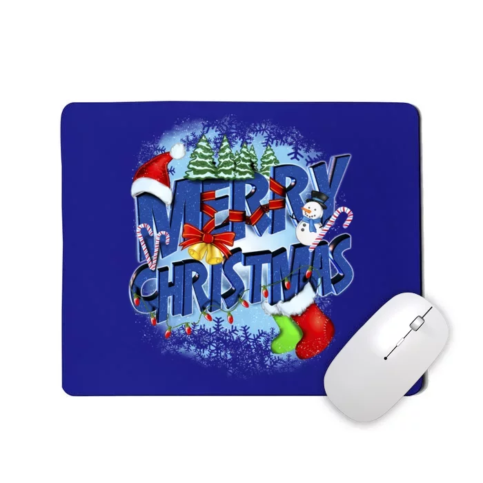 Merry Christmas Funy Holiday Logo Mousepad