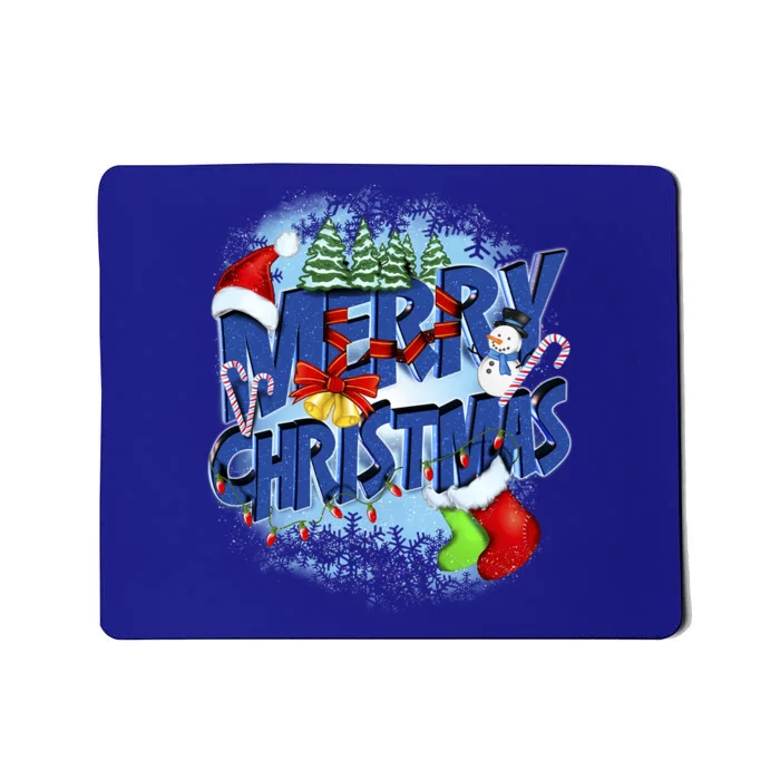 Merry Christmas Funy Holiday Logo Mousepad