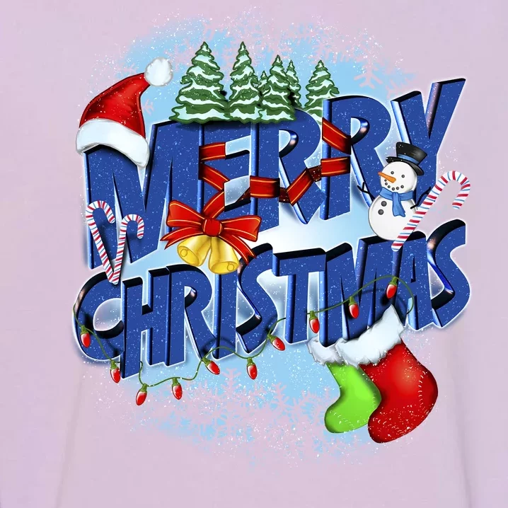 Merry Christmas Funy Holiday Logo Garment-Dyed Sweatshirt