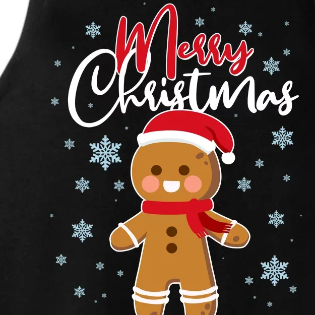 Merry Christmas Gingerbread Ladies Tri-Blend Wicking Tank