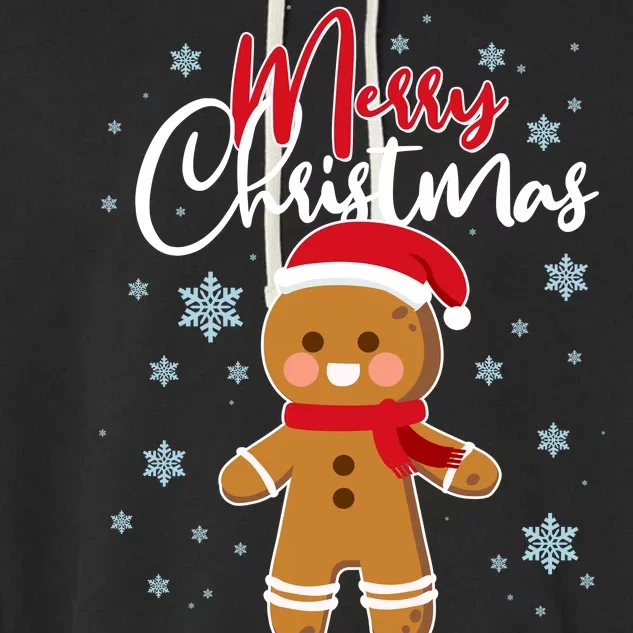 Merry Christmas Gingerbread Garment-Dyed Fleece Hoodie