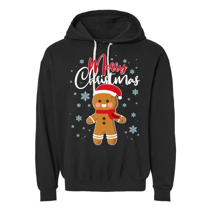 Merry Christmas Gingerbread Garment-Dyed Fleece Hoodie