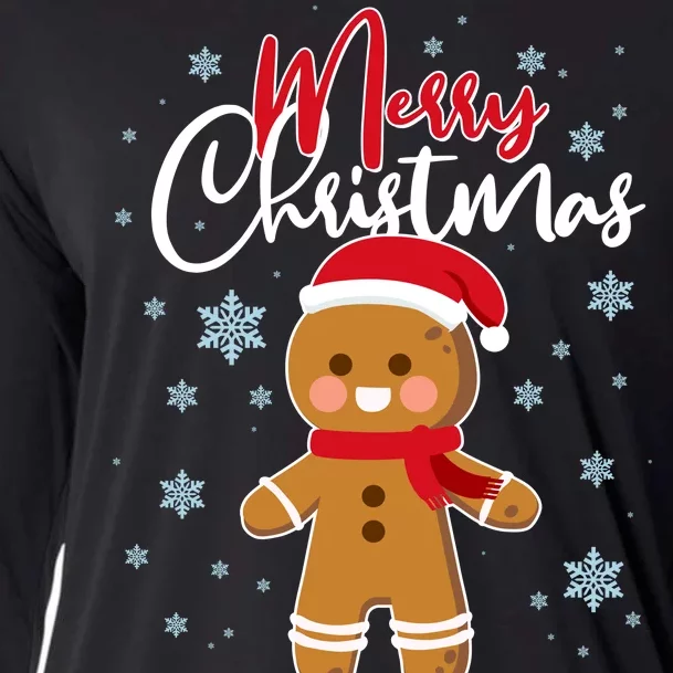 Merry Christmas Gingerbread Cooling Performance Long Sleeve Crew