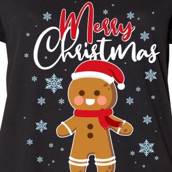 Merry Christmas Gingerbread Women's Plus Size T-Shirt