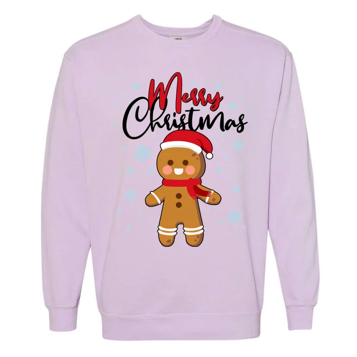 Merry Christmas Gingerbread Garment-Dyed Sweatshirt