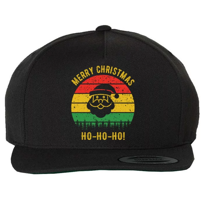 Merry Christmas Ho-Ho-Ho Vintage Santa Wool Snapback Cap