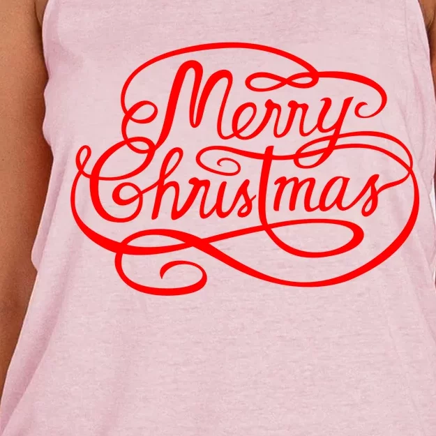 Merry Christmas Holiday Women's Knotted Racerback Tank