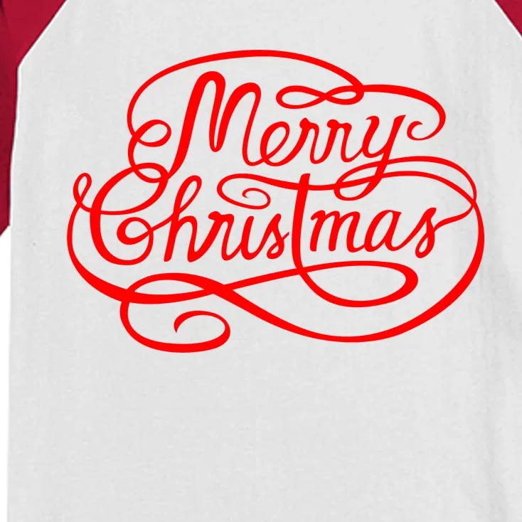 Merry Christmas Holiday Kids Colorblock Raglan Jersey