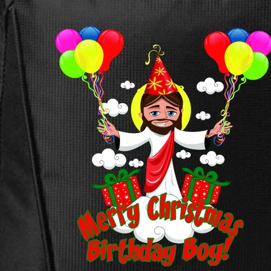 Merry Christmas Jesus Birthday Boy City Backpack