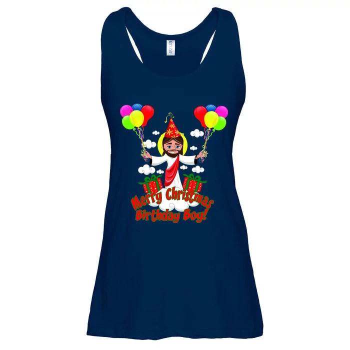 Merry Christmas Jesus Birthday Boy Ladies Essential Flowy Tank