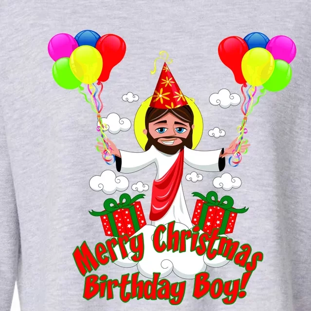 Merry Christmas Jesus Birthday Boy Cropped Pullover Crew