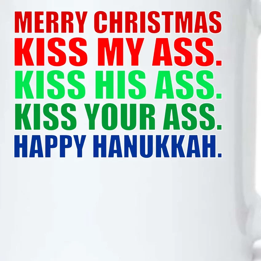 Merry Christmas Kiss My Ass Happy Hanukkah Black Color Changing Mug