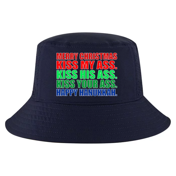 Merry Christmas Kiss My Ass Happy Hanukkah Cool Comfort Performance Bucket Hat