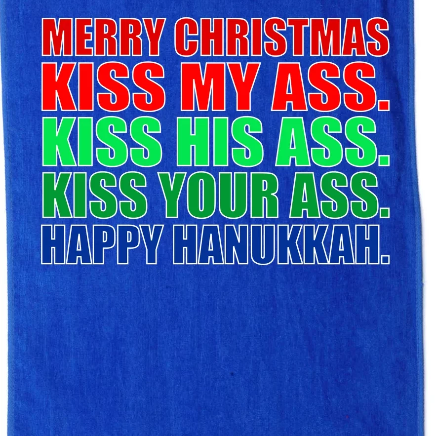 Merry Christmas Kiss My Ass Happy Hanukkah Platinum Collection Golf Towel